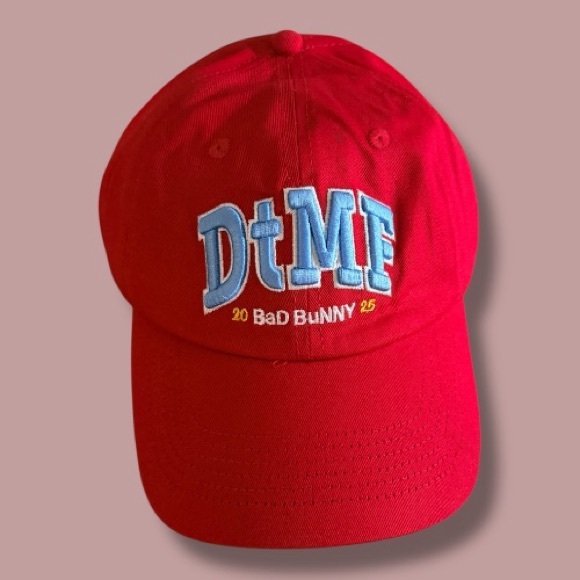 New! Bad Bunny DtMF Red Baseball Cap No Me Quiero Ir De Aqui Official Merch